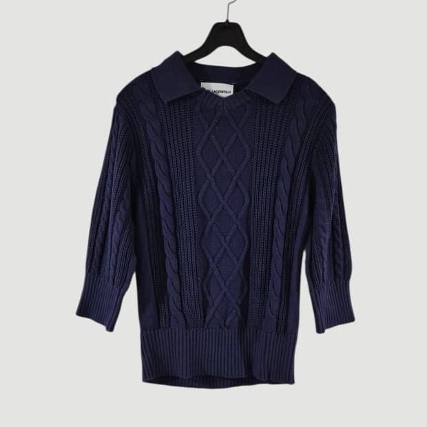 칼라거펠트 여자 반팔 니트 스웨터