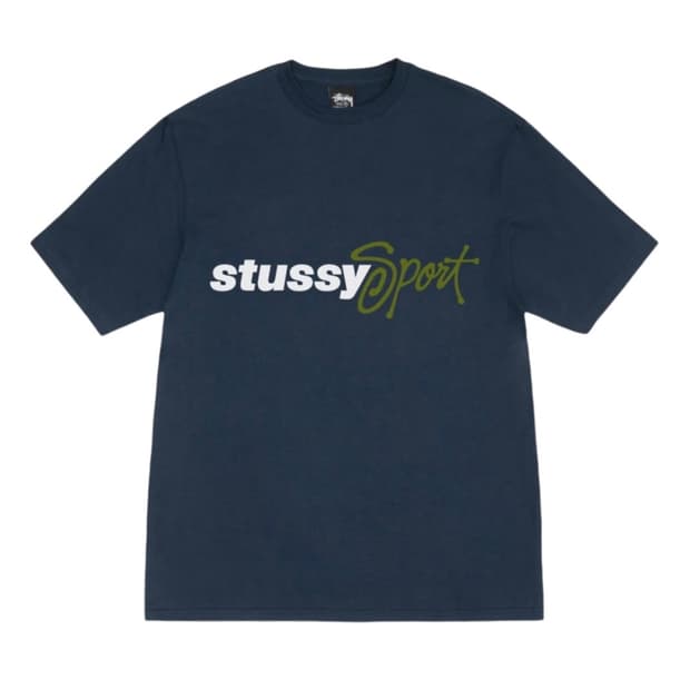 스투시 스포츠 스크립트 티셔츠 네이비