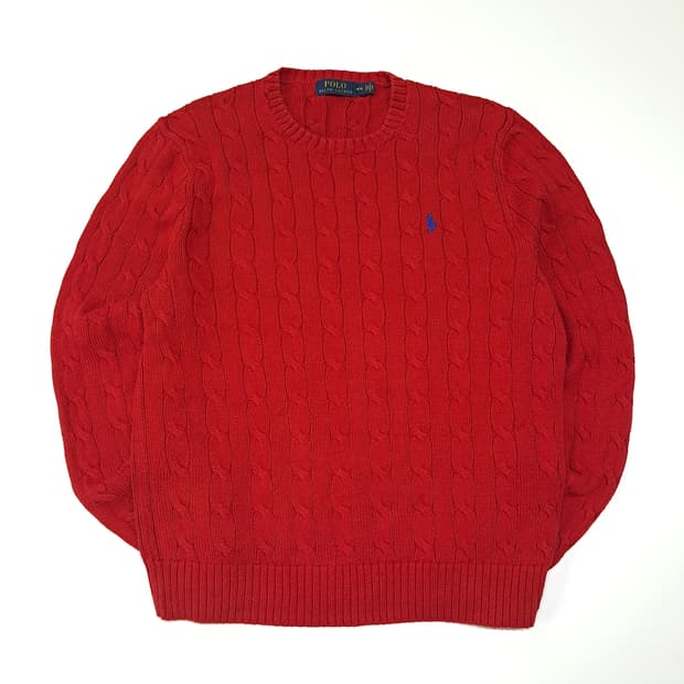 CL006 M 폴로 랄프로렌 100% 코튼 케이블 니트