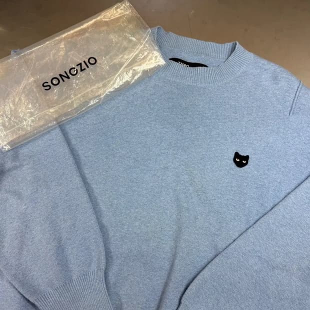 [정품] 송지오 라이트 블루 울 니트 L  