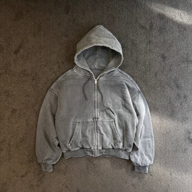 BLACKUP 워싱 후드 집업