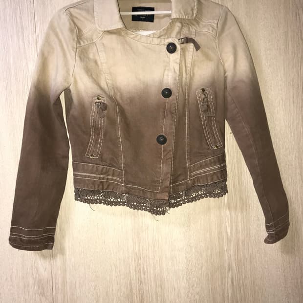 빈티지 사이드 배색 자켓 집업 투톤 라이더 레이스 