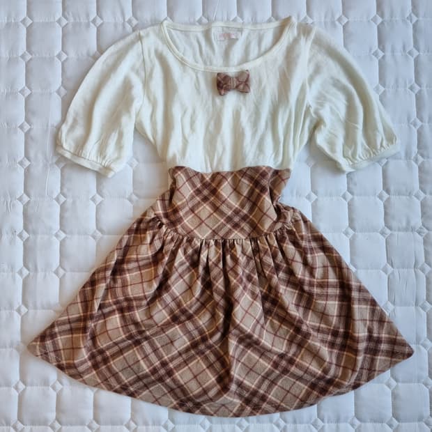 Liz Lisa 리즈리사 모카 체크 투피스원피스