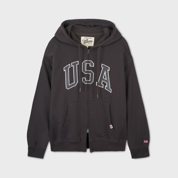 새상품) 후아유 usa 후드집업 차콜 m