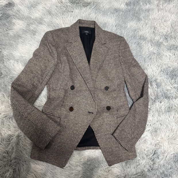 띠어리 울 체크자켓 여성 0사이즈 백화점택