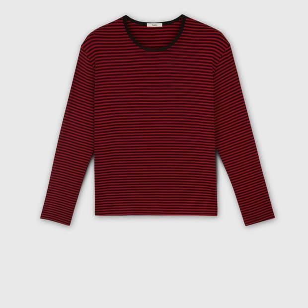 타일레 레드 블랙 스트라이프 롱슬리브 taille stripe 