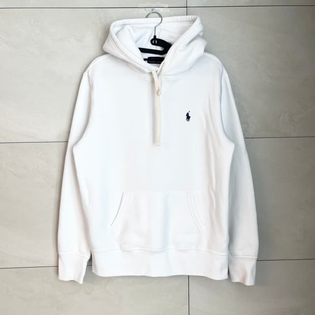 폴로 랄프로렌 화이트 후드티 [M]