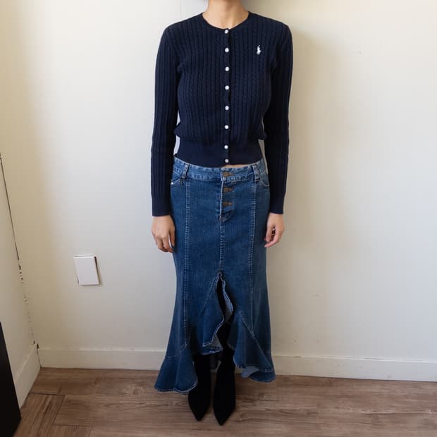 폴로랄프로렌 네이비 케이블 가디건