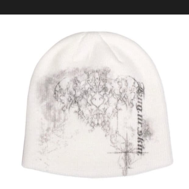 Hug your skin- printed knit short beanie