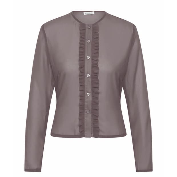 With Consideration Sheer Ruffle 롱슬리브