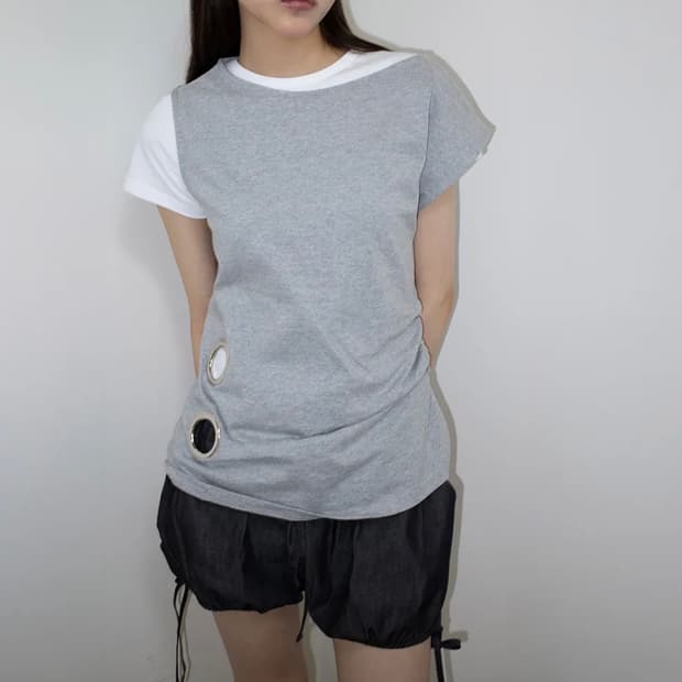 온스카 EYELET LOOSE SLEEVELESS (MELANGE)