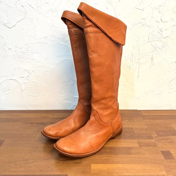 요지야마모토 지퍼 롱 레더 부츠