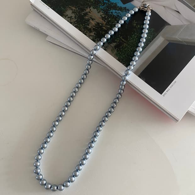 빈티지 블루 펄 목걸이 주얼리