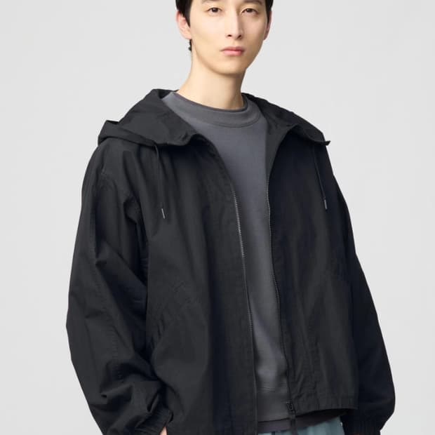 유니클로 u 후드 블루종 xxl