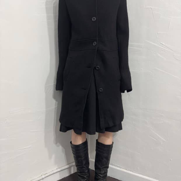 icb button wool coat