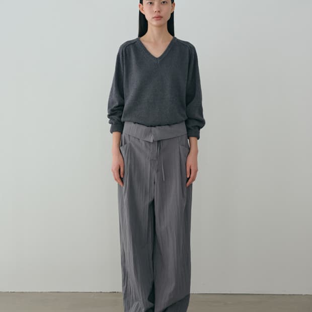 모이아 페이퍼 브이넥 니트(블루스톤) paper v-neck knit 