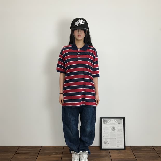 90's USA Polo Ralph Lauren Stripe Polo