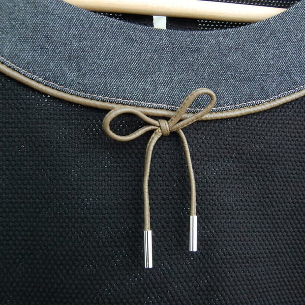 Courreges leather ribbon top