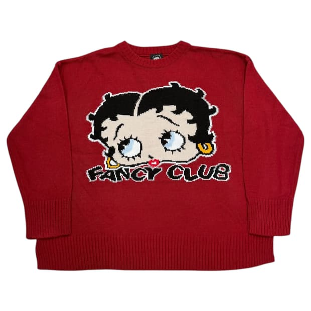 네스티킥 X 베티붑 옆트임 니트 레드 S