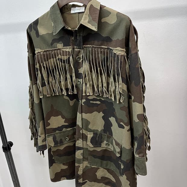 여) 페이스커넥션 카모플라쥬 프린지 야상