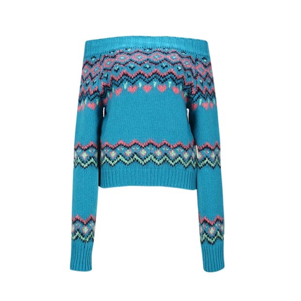 앤더슨벨 TAKO NORDIC OFF-SHOULDER KNIT TOP