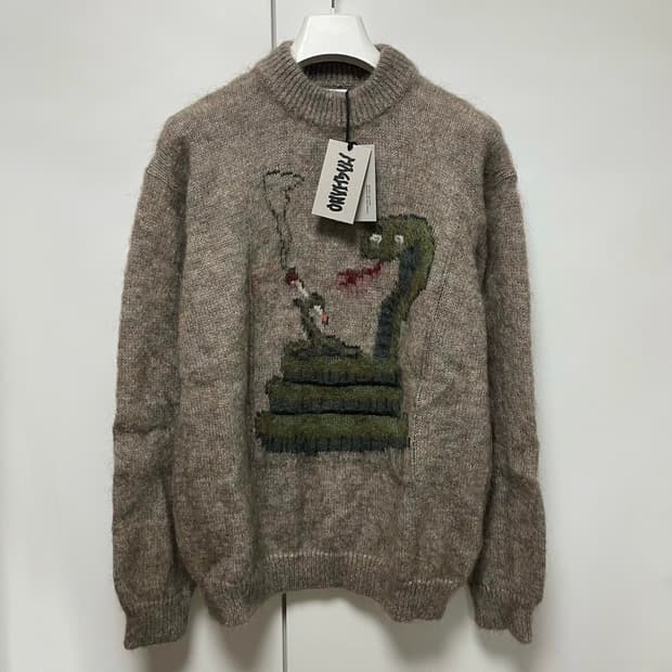 [M]마리아노 25ss 스네이크 모헤어 니트/브라운