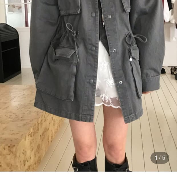 위아 페이드 하프 야상 자켓 