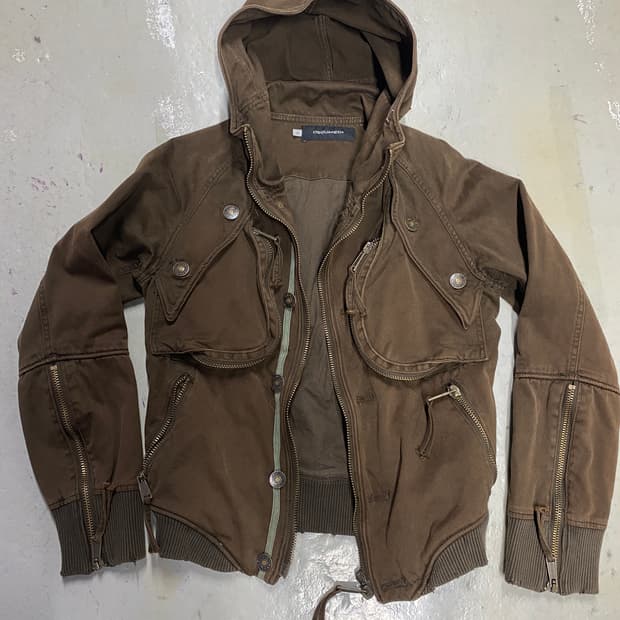 디스퀘어드 숏 바이커 지퍼 자켓