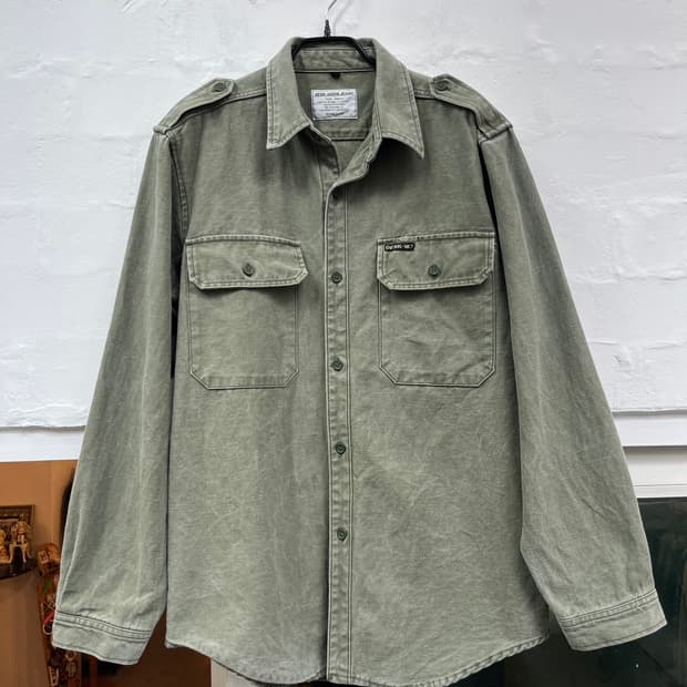 Desk Work Jeans 카키 워싱 워크자켓 LL
