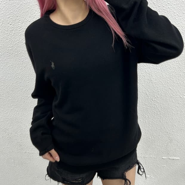 폴로 랄프로렌 차콜 포니 블랙 니트 L