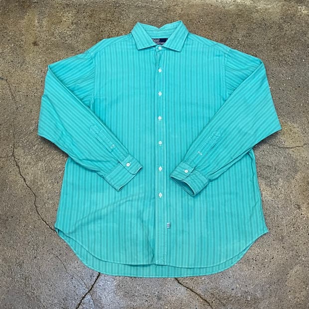 미국 빈티지 폴로 랄프로렌 스트라이프 체크셔츠 남방