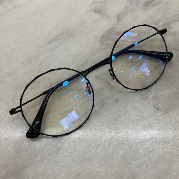 크루세이드 Crusade 블랙 다각 라운드 메탈테 안경