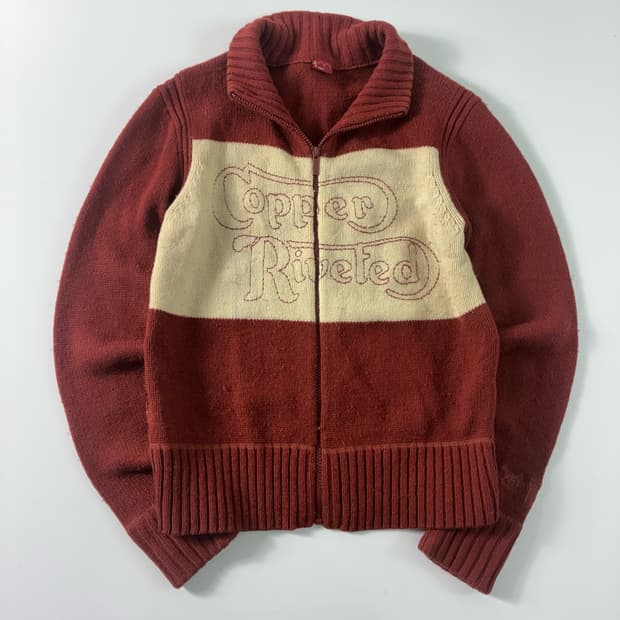 Levi's 리바이스 Y2K 레터링 레드 니트집업