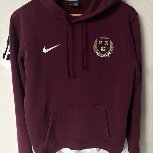 나이키 빈티지 하버드 머천 버건디 후드티