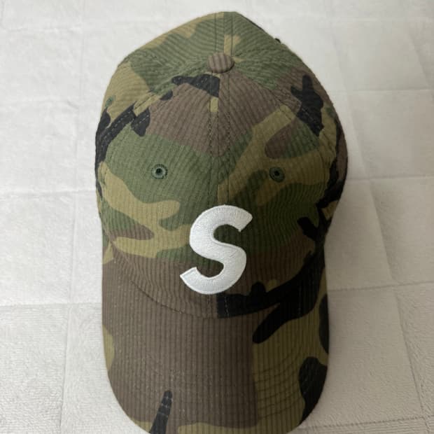 슈프림 S로고 시어서커 6패널 볼캡 우드랜드 카모