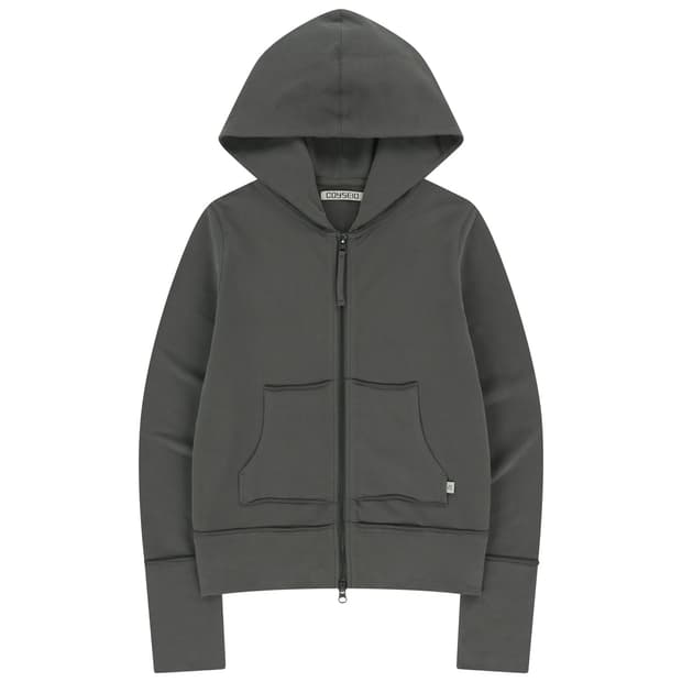 COYSEIO STITCH HOOD ZIP-UP CHARCOAL