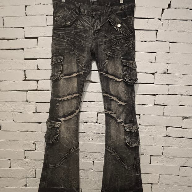00s Y2k jpn boots cut multipoket pants