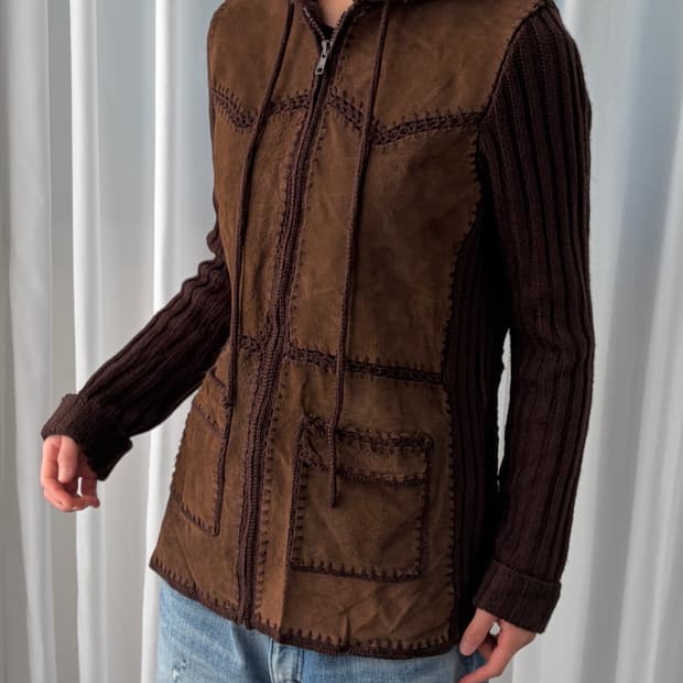 [S-M]Crazy Angel JPN 스웨이드 후드 니트 집업