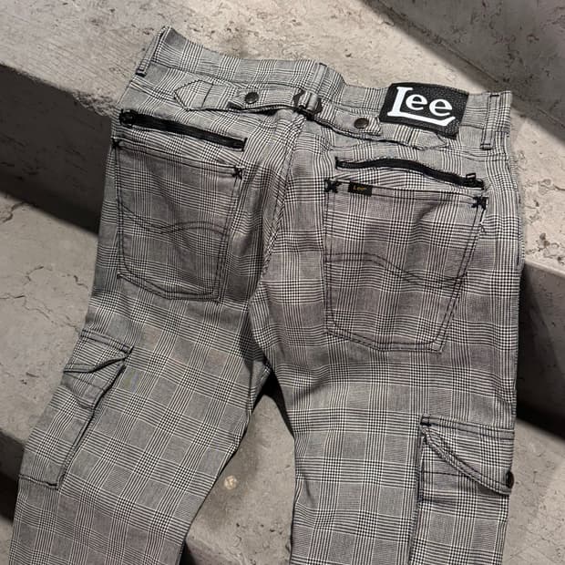 Lee 리 멀티포켓 신치백 체크 카고팬츠 