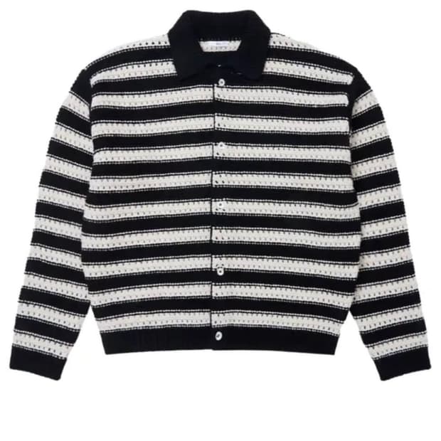 [L] STU 울카라 스트라이프 가디건 블랙