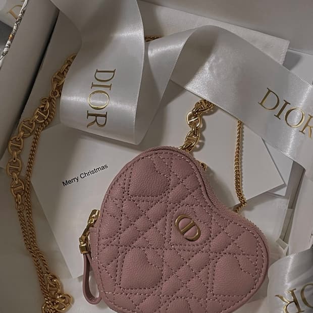 Dior Caro 체인 하트 파우치