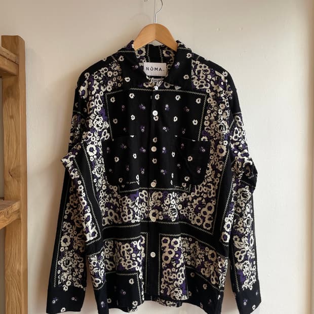 노마티디 플래널 오픈 카라 셔츠