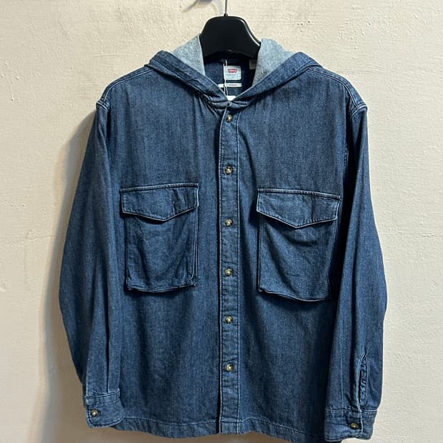 리바이스 오버사이즈 데님 후드 셔츠