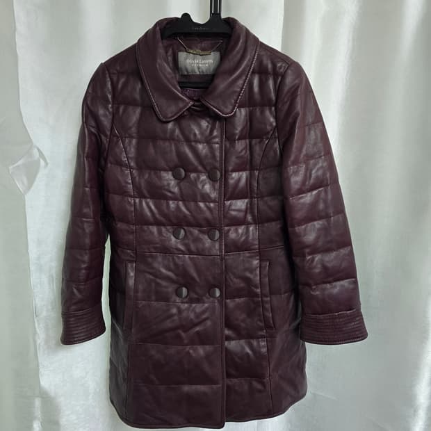 올리비아로렌 양가죽 패딩코트 버건디 (1579)