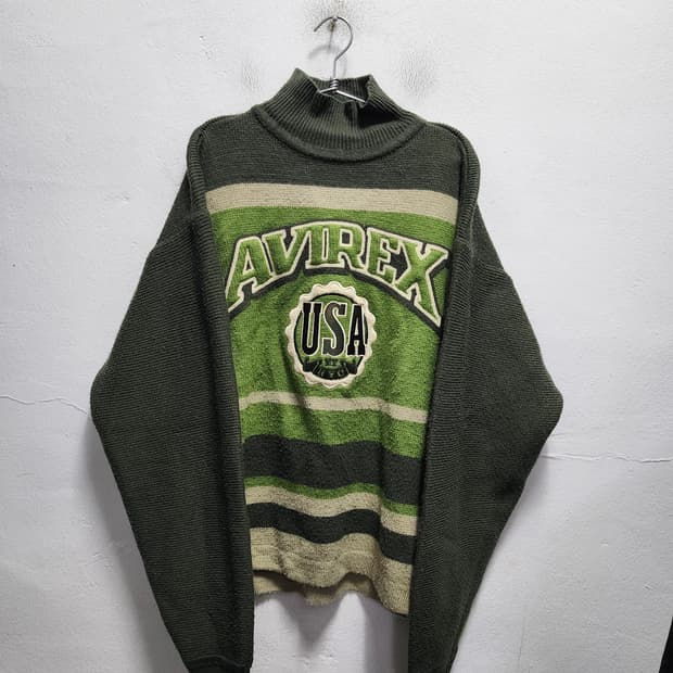 90s AVIREX 아비렉스 USA 터틀넥 니트 스웨터