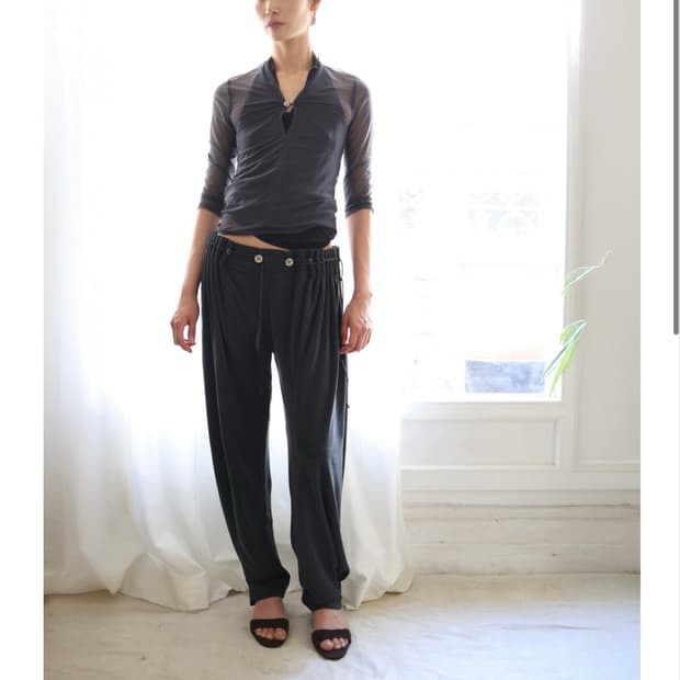 울리카상투스 CURTAIN JOGGER PANTS WASHED BLACK