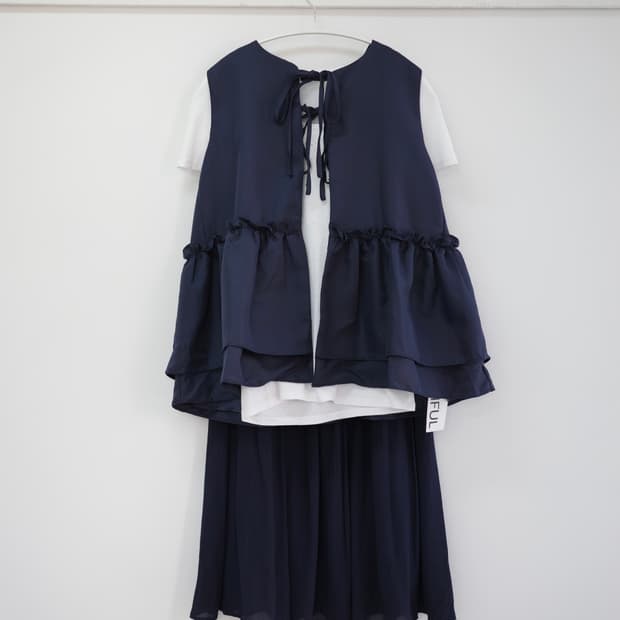 Friful navy frill vest