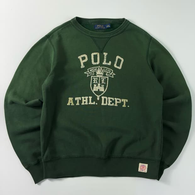 Polo 폴로 랄프로렌 컬리지로고 딥그린 맨투맨
