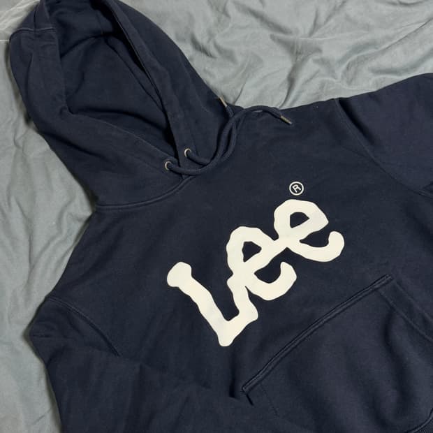Lee 빅 트위치 로고 후드 티셔츠 네이비 WS