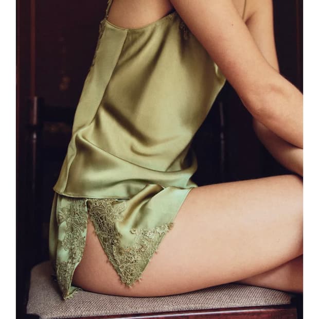 Zara 자라 새틴 레이스 캐미솔 탑 m size